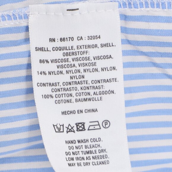 Anthropologie Layered Poplin-Sleeve Sweater Navy Stripe Size XL - Picture 7 of 7